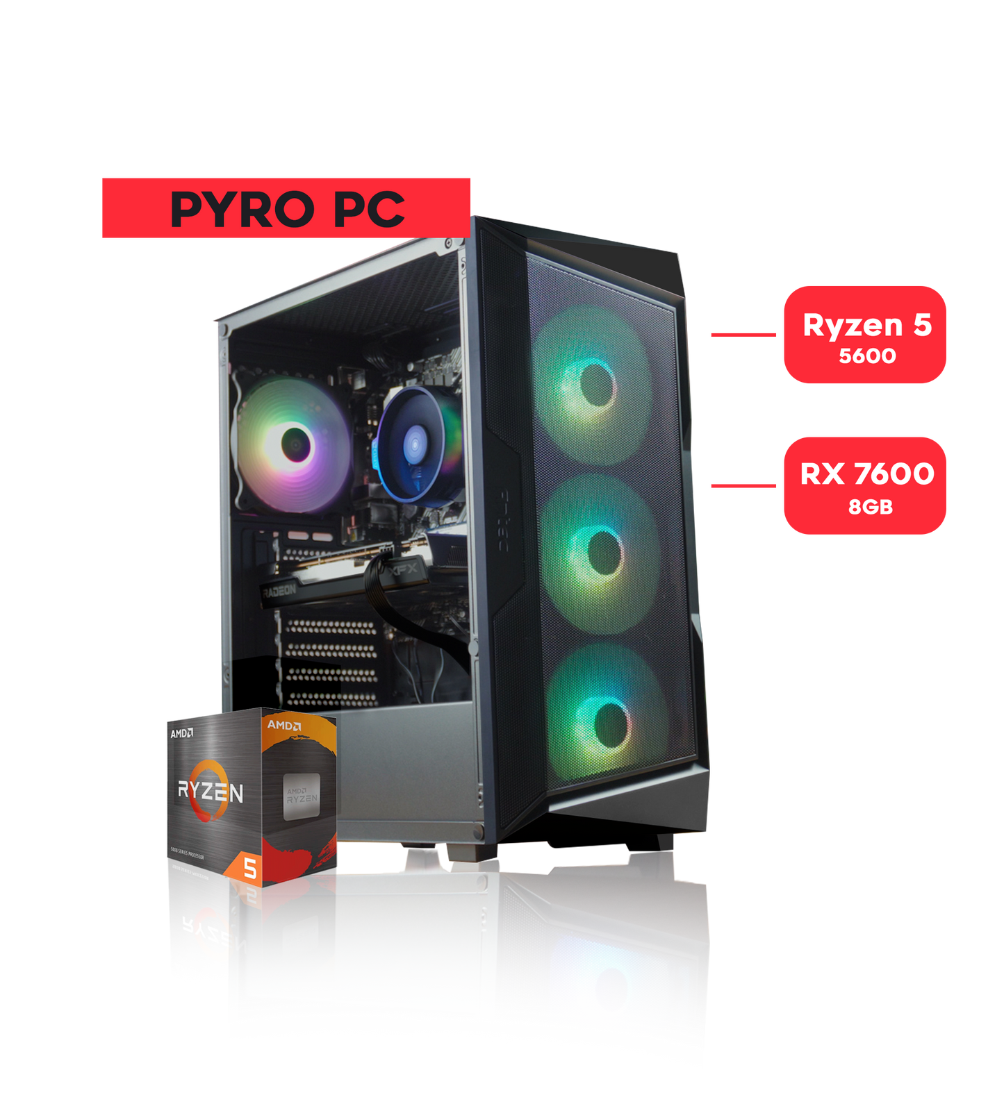 PYRO PC / RYZEN 5 5600 / RX 7600
