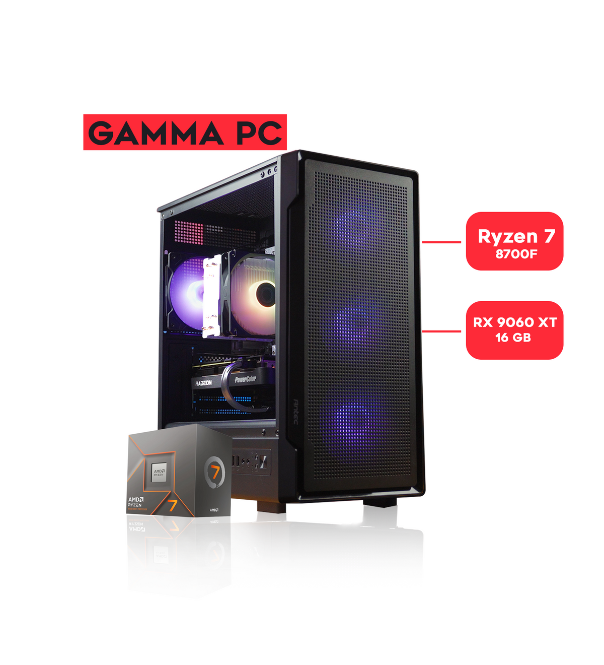 GAMMA PC / RYZEN 7 8700F / RX 9060 XT 16GB – Random Access Mexico