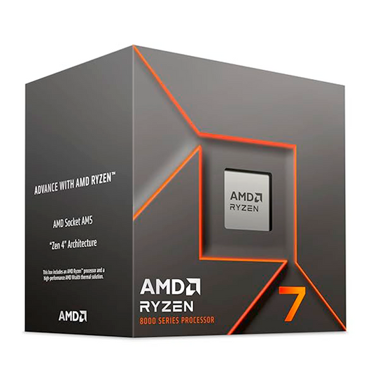 Procesador AMD Ryzen™7 8700F / Socket AM5/ 5GHz/ 8 Núcleos/16 Hilos/ 24MB Caché / Incluye Disipador