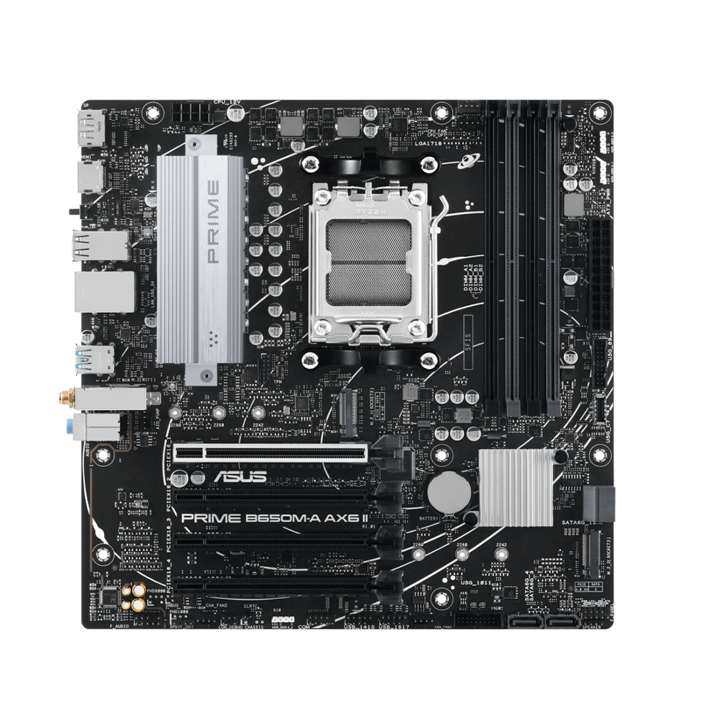 Tarjeta Madre ASUS PRIME B650M-A AX6 II/ Micro-ATX/ Socket AM5/ AMD B650/ 192GB DDR5/ HDMI/DP para AMD