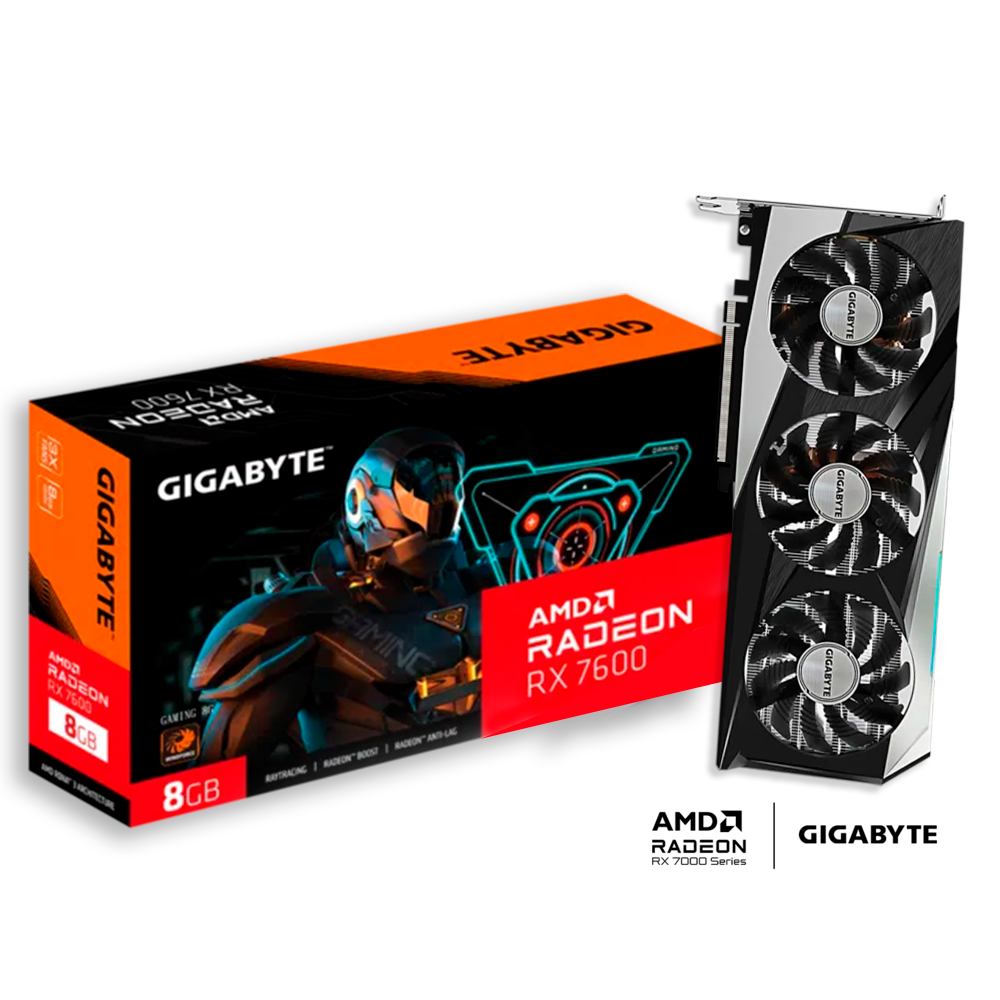 Tarjeta de Video Gigabyte AMD Radeon™ RX 7600 / GAMING OC/ 8GB / 128-bit GDDR6/ PCI Express 4.0