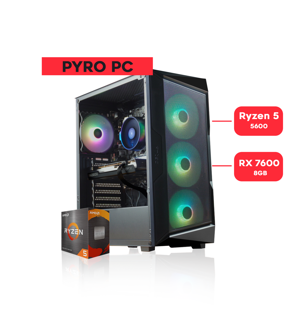 Pyron Pc PYRO PC / RYZEN 5 5600 / RX 7600 – Random Access Mexico