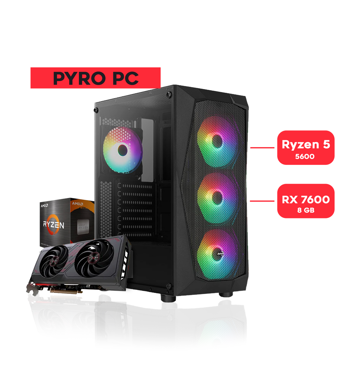 Pyron Pc PYRO PC / RYZEN 5 5600 / RX 7600 – Random Access Mexico